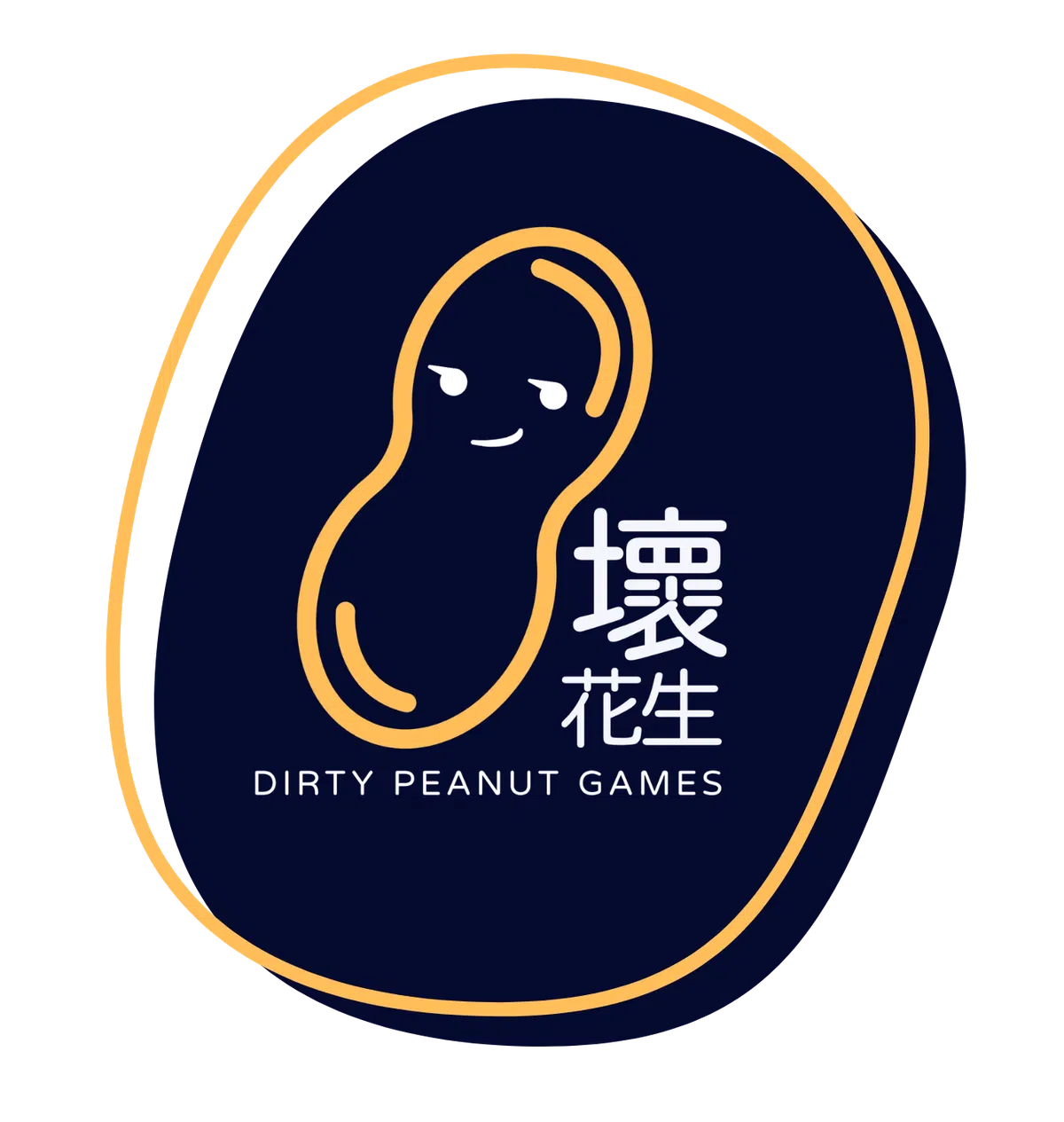 Dirty Peanut Games emblem, hand-drawn yellow outline